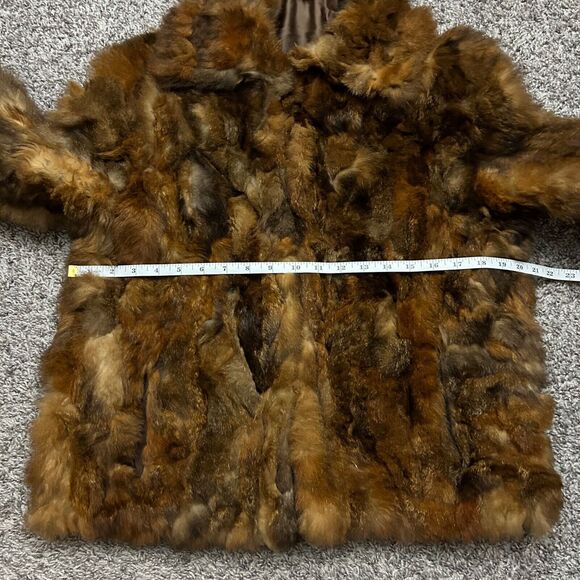 Vintage 60s Faux Fur Coat Patchwork Sears Fashions Brown Boho Hippie Jacket - Picture 6 of 10